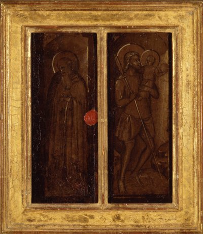 Retro di Santi Giacomo, Antonio Abate, Francesco e Ansano, c.1385-90 da Master of Panzano